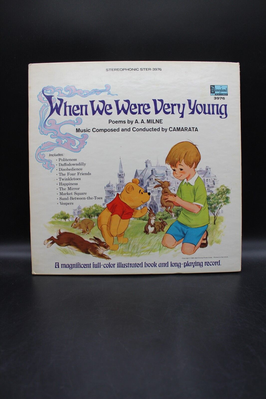 Vintage 1968 A.A Milne, When We Were Very Young, Vinyl LP, Disney with Book