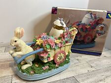 Vintage 1995 Holiday Workshop Musical & Animated, Resin, ‘Flower Cart’ W/ Box picture
