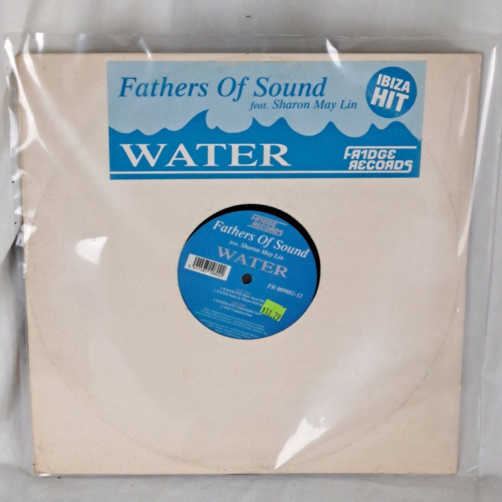 Fathers Of Sound ‘Water’ Vinyl Record, 12” 33 ⅓ RPM, Fridge Records VG Condition
