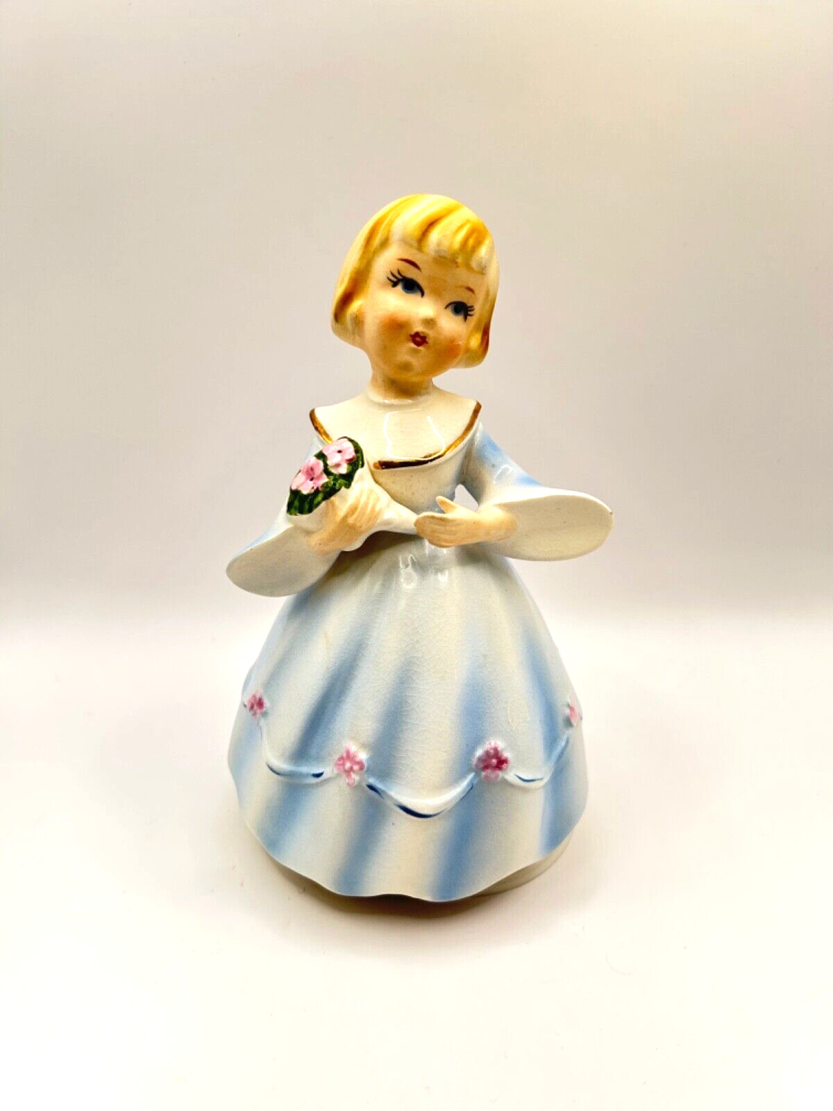 Vintage Schmid Brothers Music Box Lara’s Theme 1963 Girl with Bouquet Japan