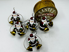 Vintage Mr. Christmas Five Santas Drum Marching Band Carols Bells - WORKS picture
