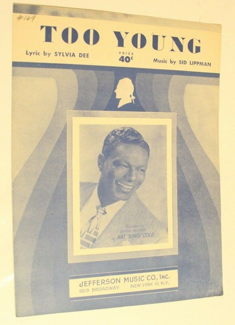 Vintage Too Young Sheet Music 1951 Nat King Cole