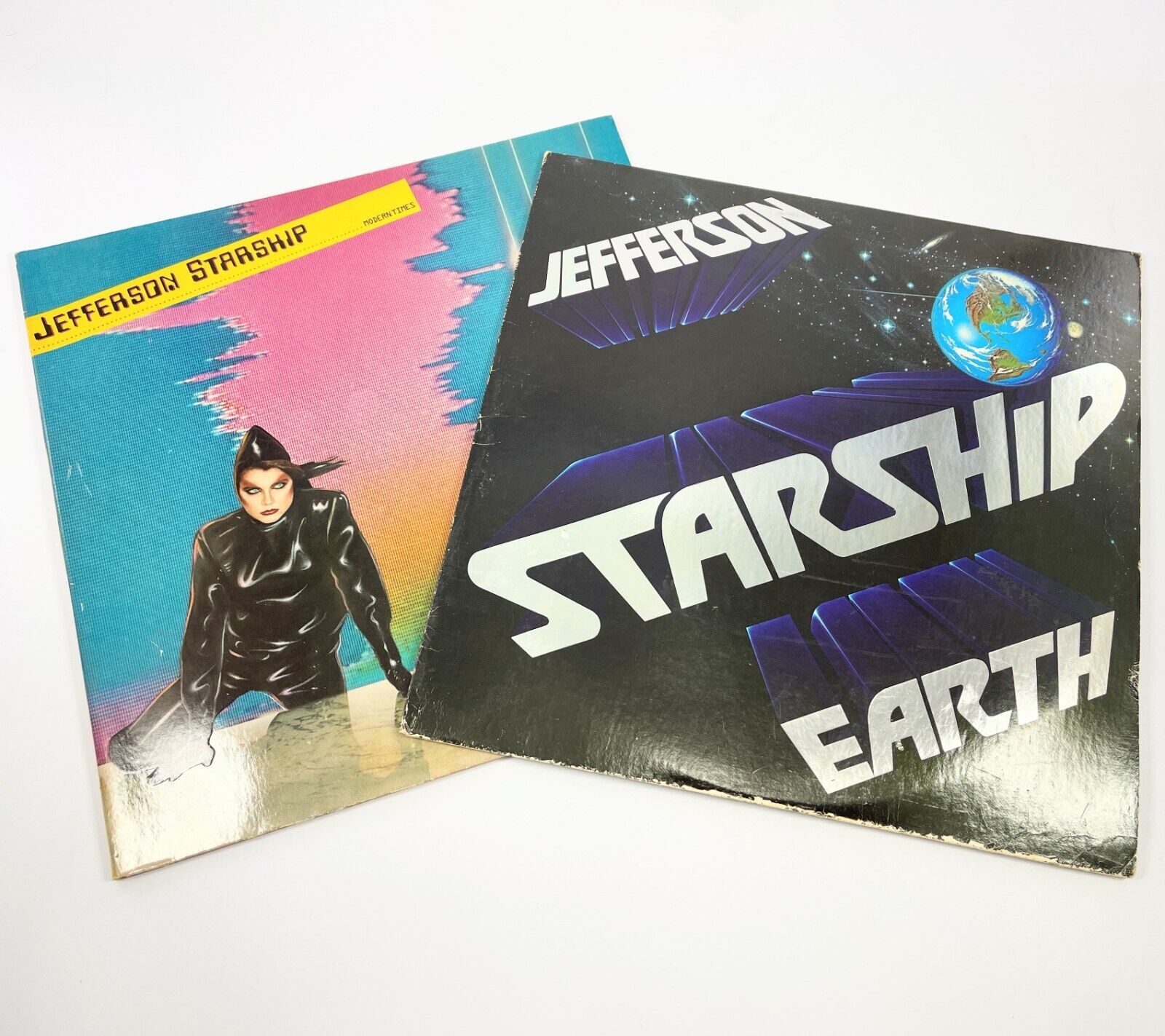 Vintage Vinyl LP Jefferson Starship Modern Times & Earth Lot of 2 Vinyl Records
