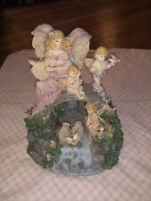 Vtg Pretty Angels on Swan Lake Musical Figurines picture
