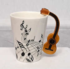 LanHong Stoneware Pottery Guitar Handle Musical Note Coffee Mug Tea Cup Nice picture