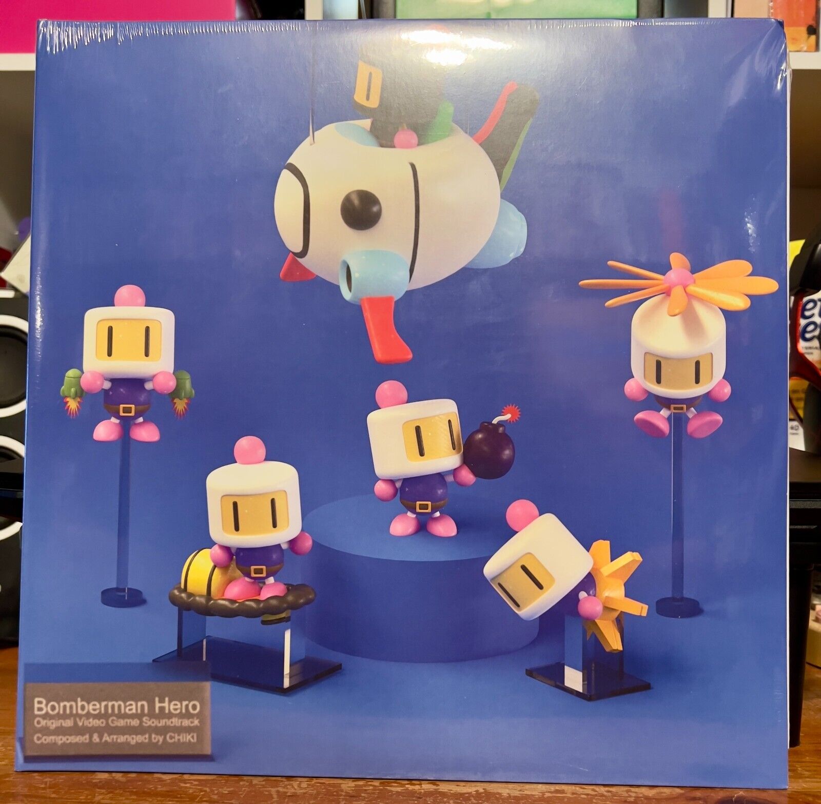JUN CHIKUMA Bomberman Hero Soundtrack Planet Bomber Blue Vinyl LP NEW Sealed