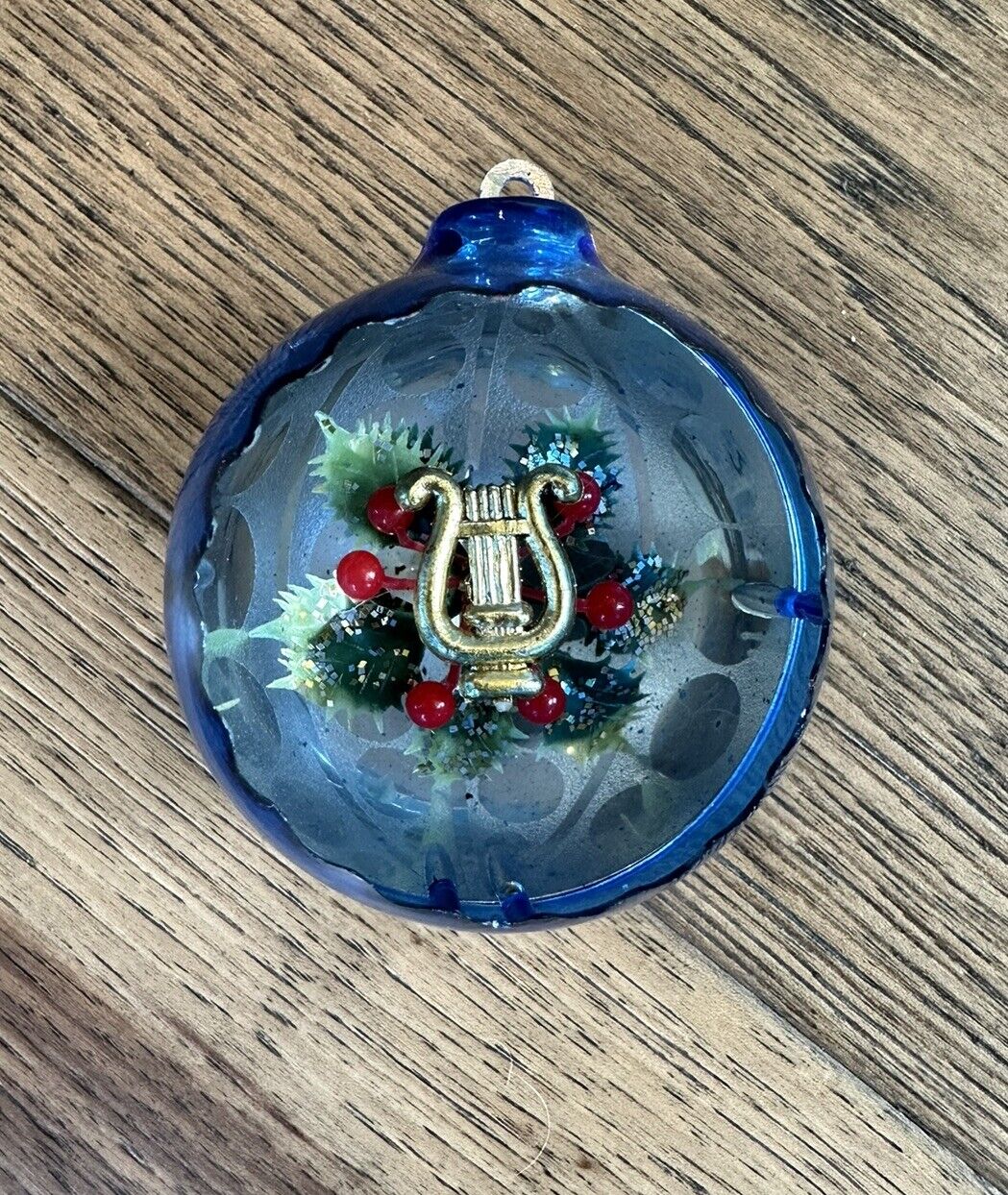 Vintage Jewel Brite Christmas Tree Ornament Diorama Plastic MCM Music
