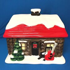 Dolly Parton Limited Edition Christmas Ceramic Cabin Cookie Jar Snow Guitar Home picture