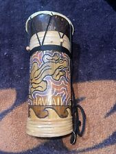 Hawaiian Drum 11 inches tall. wooden. picture