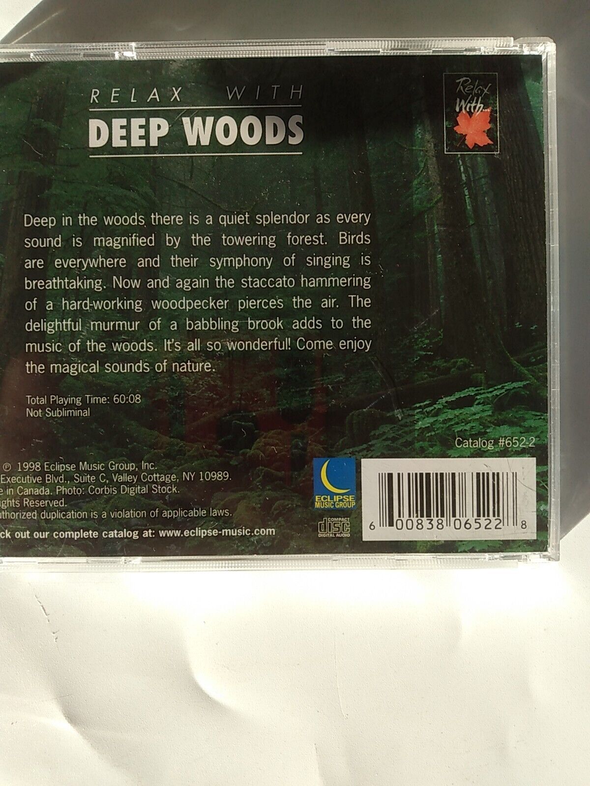 Deep Wood, Soothing Meditative  Sounds of Nature. CD RESTORED 2 LIKE NEW Clean P