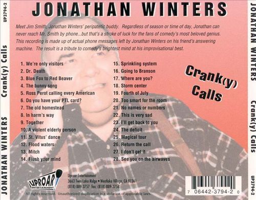 JONATHAN WINTERS - CRANK(Y) CALLS NEW CD