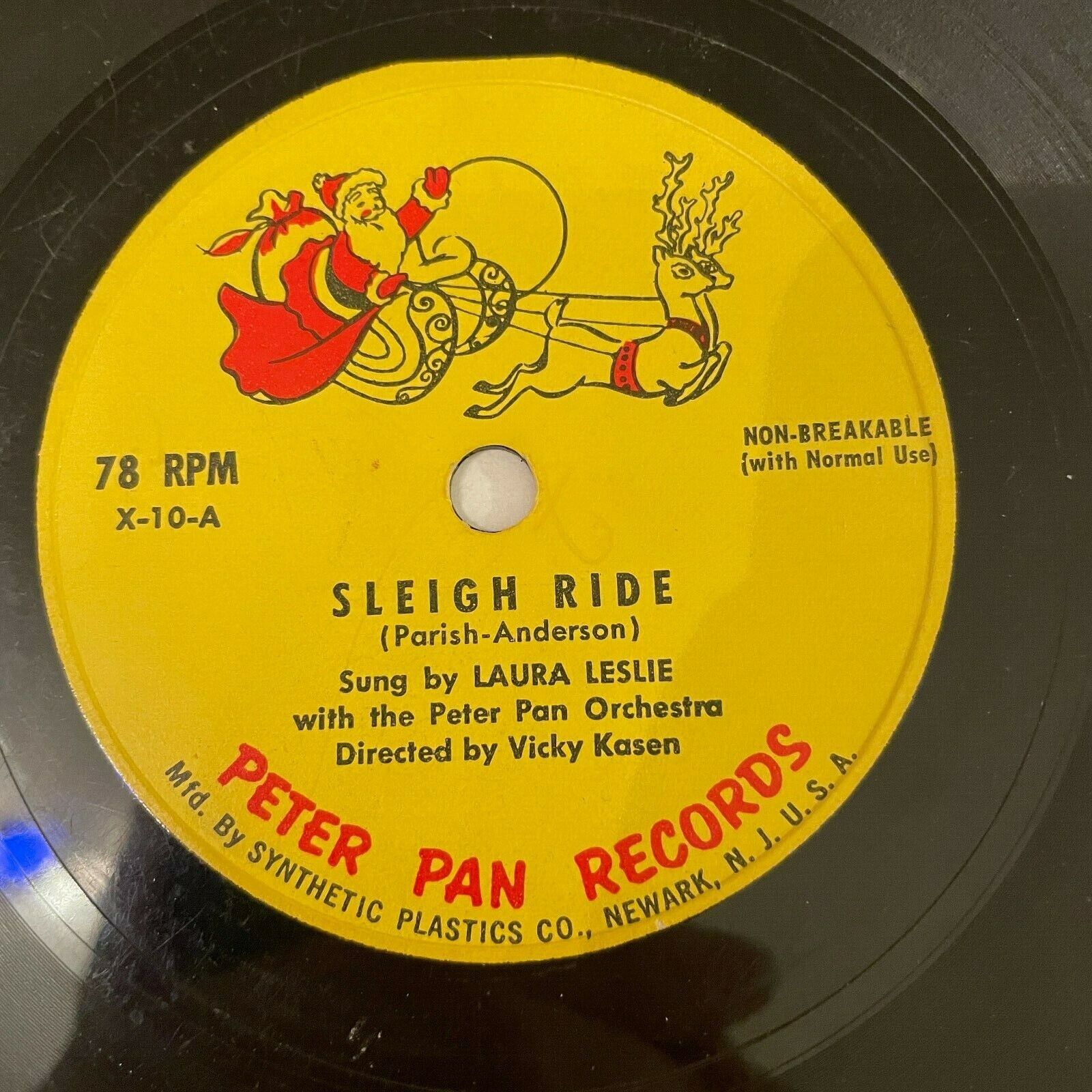 Sleigh Ride / O Little Town Of Bethlehem Vinyl Record Vintage Christmas 45