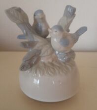 Vintage Bird Trio Music Box Porcelain -Works  picture