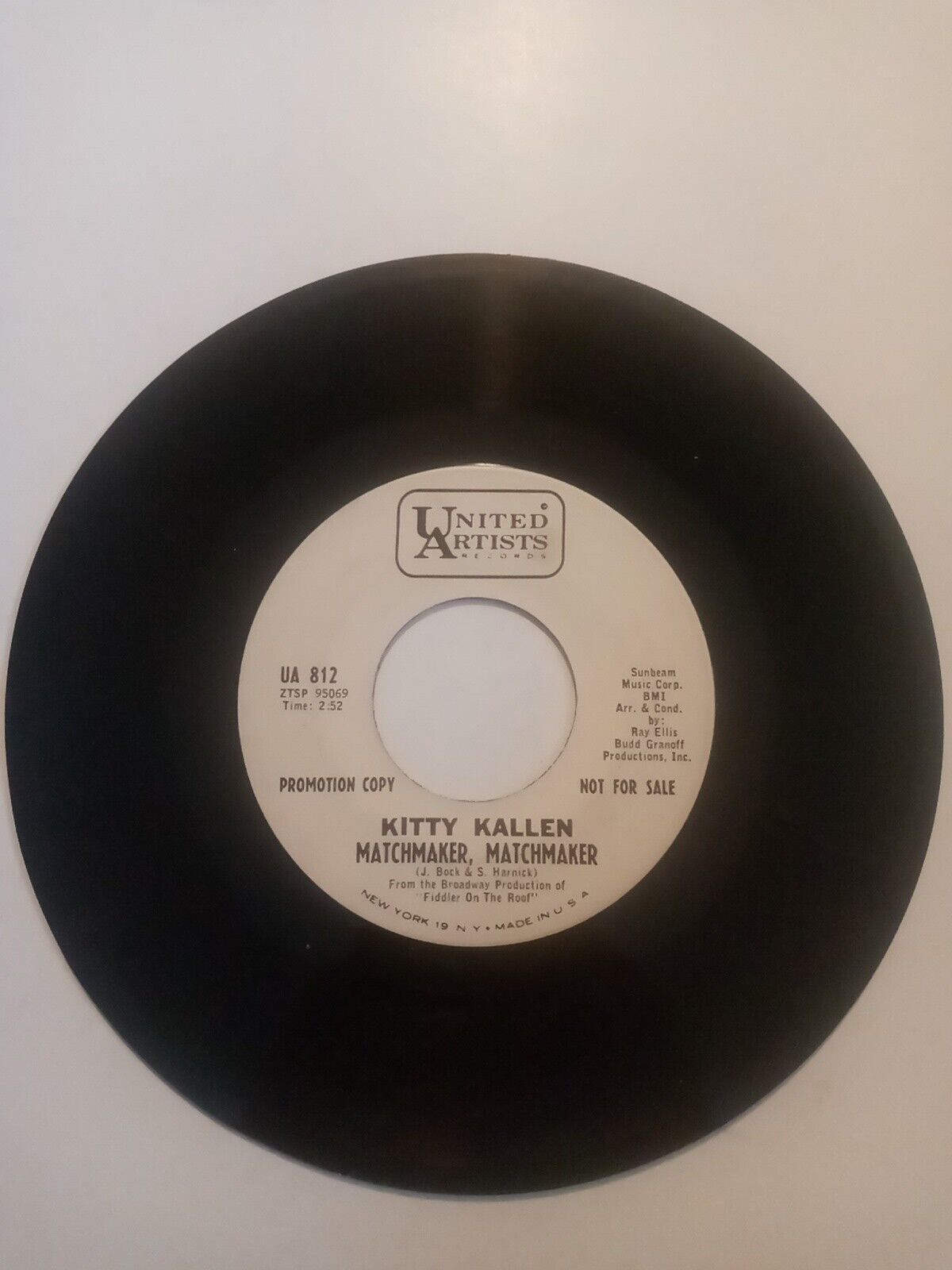 Kitty Kallen Vintage White Label Promo/ Disc Jockey 45 Vinyl Record ( Cute )