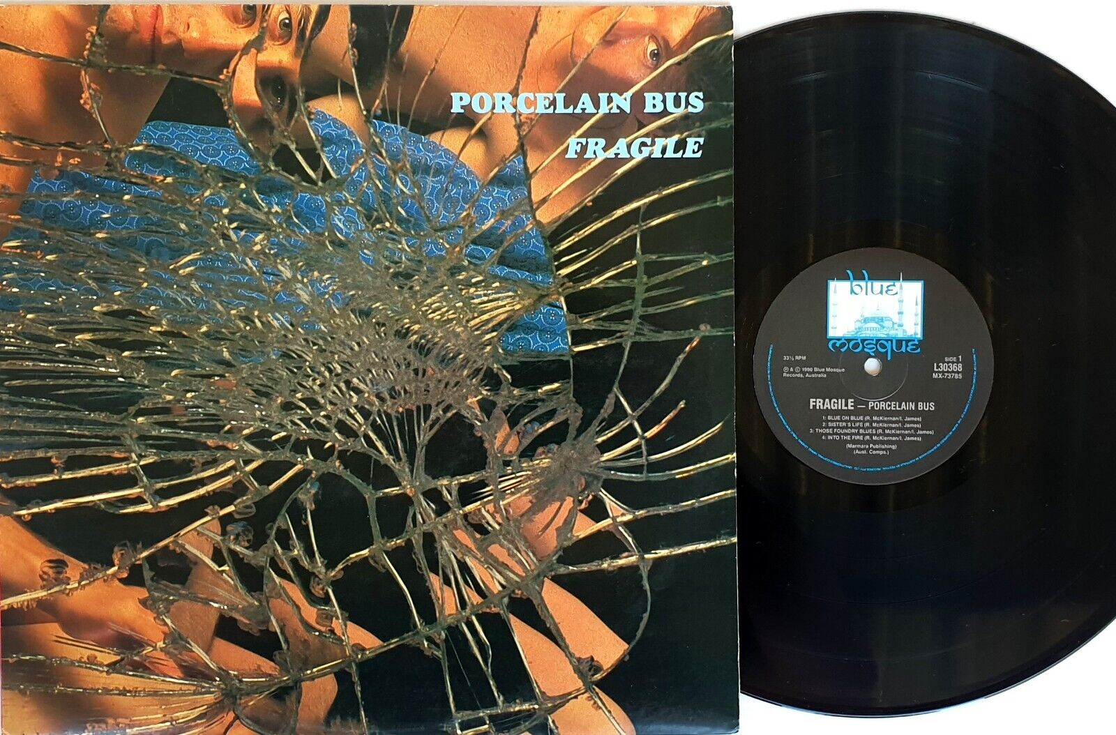 Porcelain Bus – Fragile Vinyl LP 1990 Blue Mosque Records Australia – L 30368