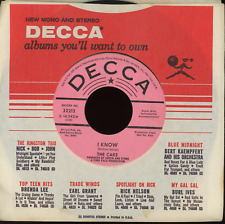 The Cake - I Know on Decca Promo Northern Soul 45 picture