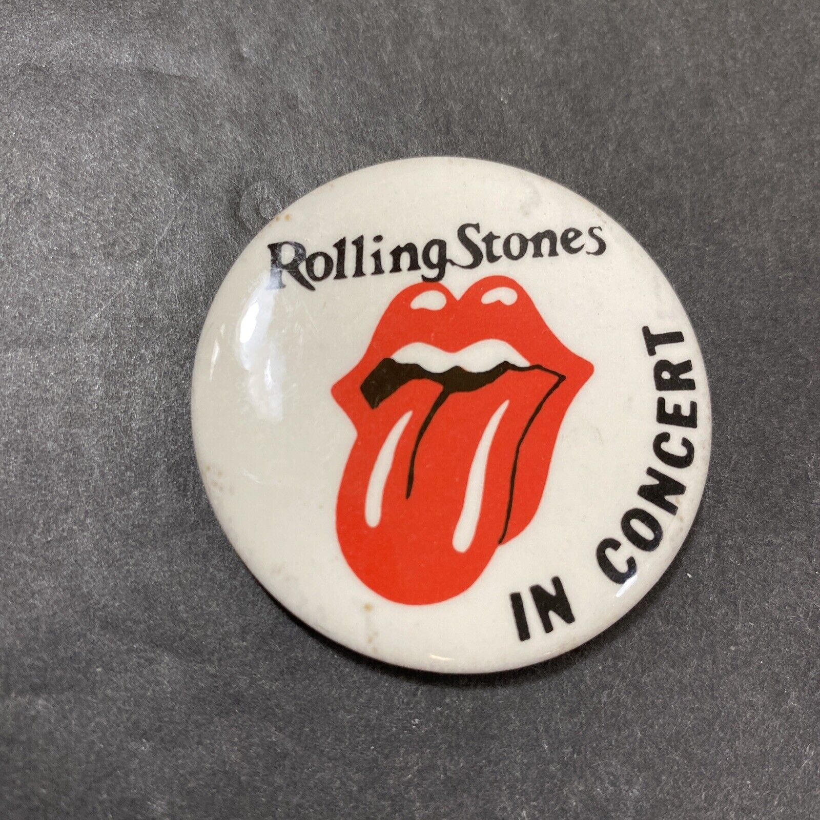 Vintage 1980's Rolling Stones in Concert Tour Pinback Button Mick Jagger