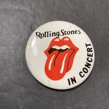 Vintage 1980's Rolling Stones in Concert Tour Pinback Button Mick Jagger picture