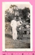 Old Man Musician Holding Pipe & String Instrument Guitar Vintage Snapshot Photo picture