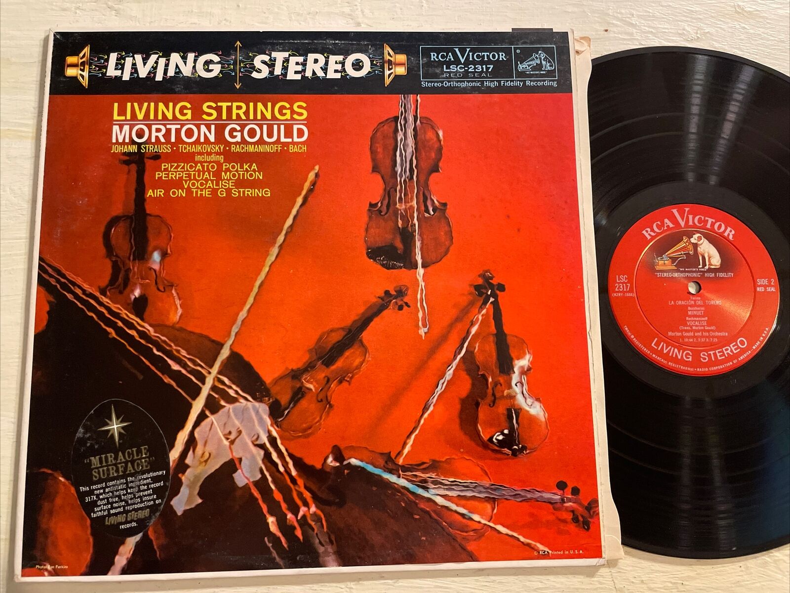 Morton Gould Living Strings Strauss Tchaikovsky LP RCA Living Stereo 1s/1s M-