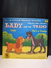VINTAGE 45 RPM VINYL RECORD LADY AND THE TRAMP LITTLE GOLDEN WALT DISNEY picture