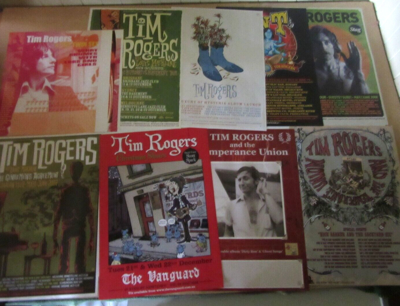 TIM ROGERS (YOU AM I) COLLECTION OF 9 ORIGINAL TOUR/PROMO POSTERS
