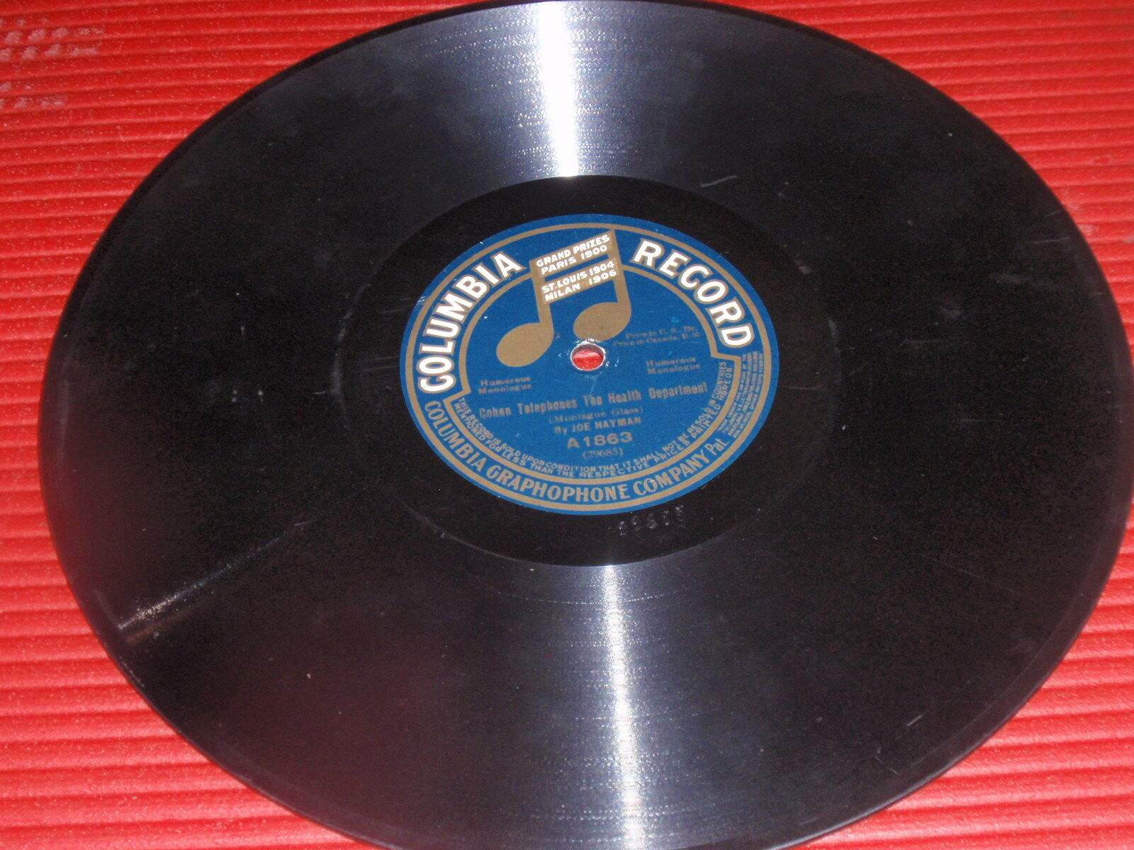ANTIQUE/VINTAGE COLUMBIA COHEN RECORD ALBUM IN VG ++ CONDITION 1906