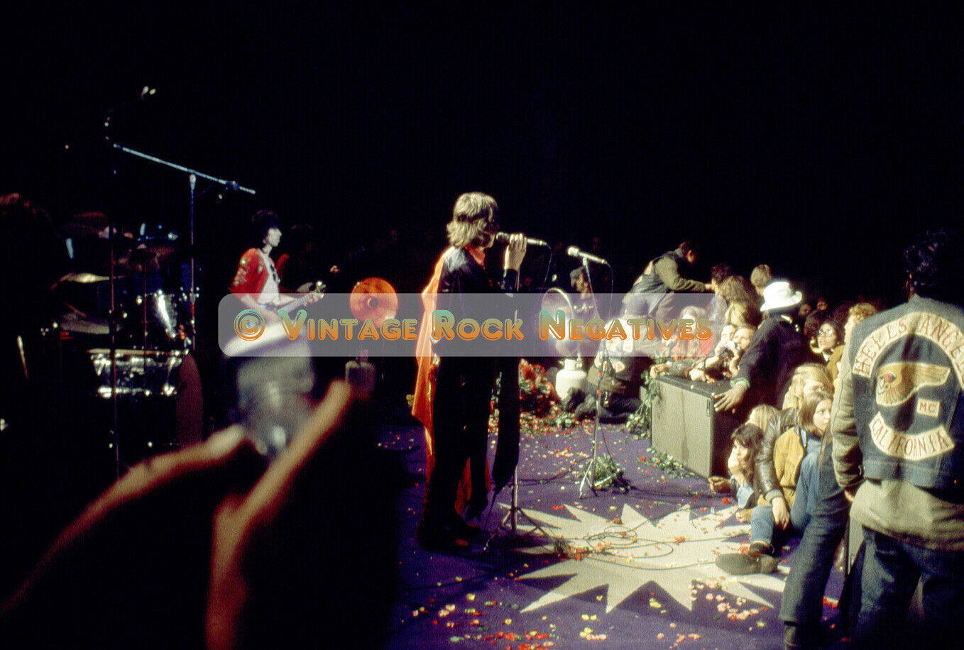 HELLS ANGELS + ROLLING STONES Altamont 1969 MICK + KEITH - ARCHIVAL 11x14 Photo