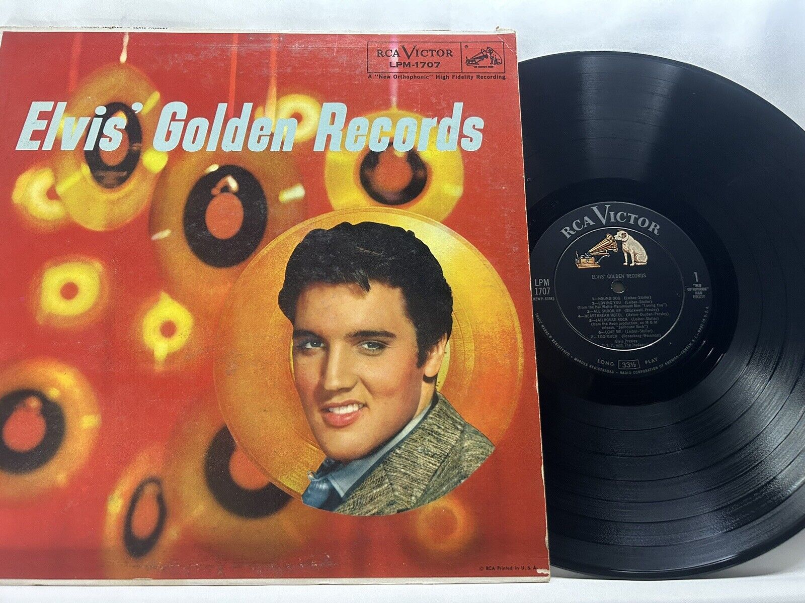 Elvis' Golden Records LPM 1707 Long Play Mono RCA Victor Black Label Tested EX