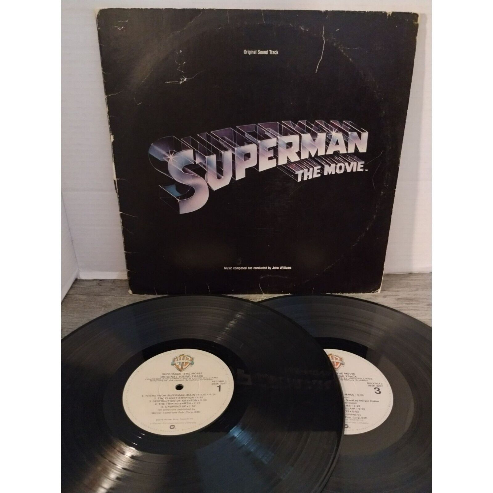 SUPERMAN the Movie 1978 Original Soundtrack LP WB 2BSK-3257 Vinyl