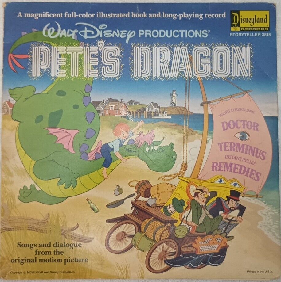 Walt Disney Productions Pete\'s Dragon LP vinyl 1977 VG+ 3818 Disneyland