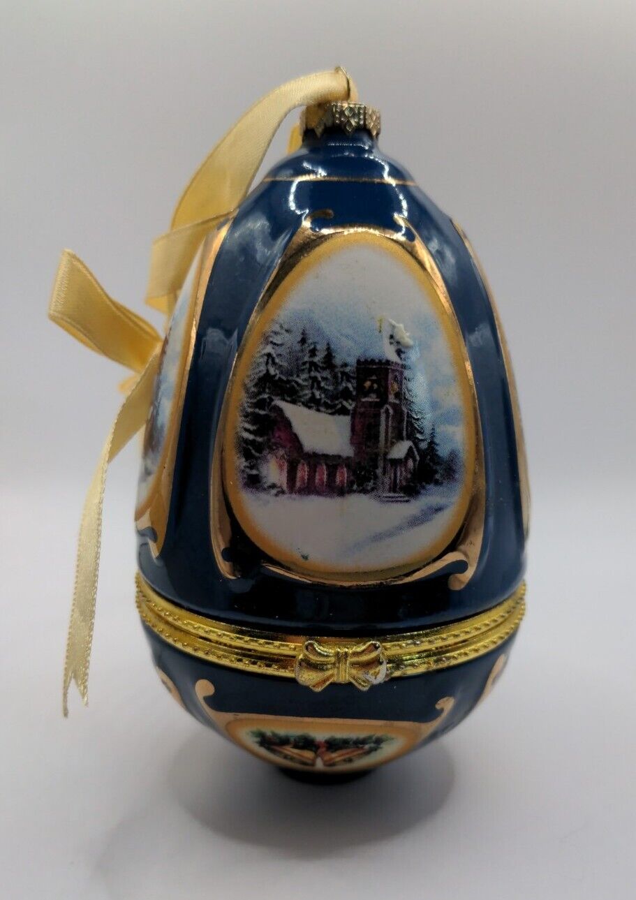 Vintage Mr. Christmas Blue And Gold Music Box Ornament