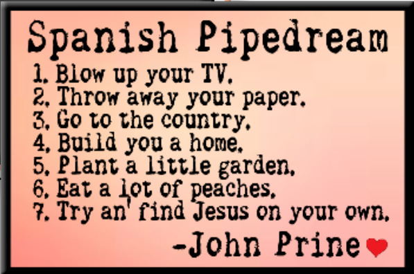 Fridge Refrigerator Magnet 2 x 3 John Prine Spanish Pipedream Chorus Lyrics Song