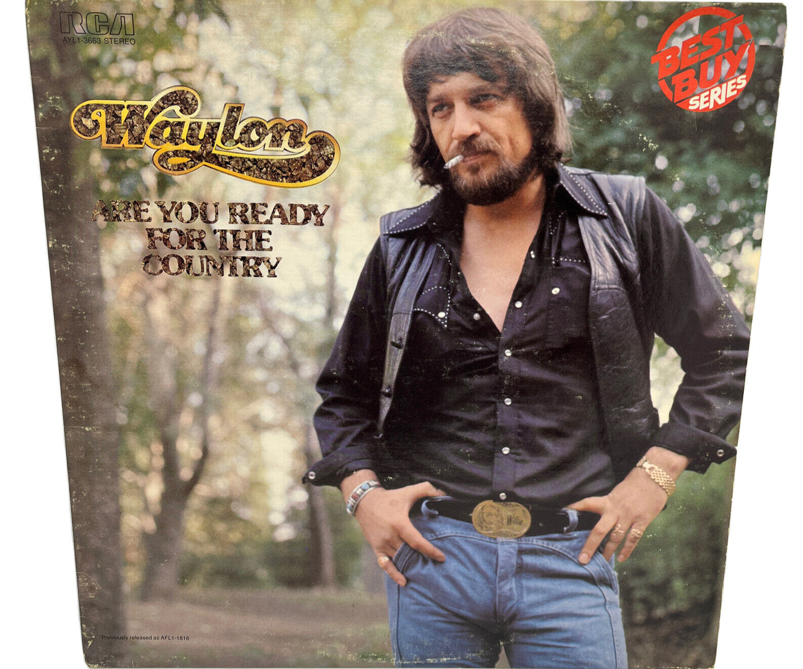Waylon Jennings Are You Ready for The Country 1976 LP RCA AYL1-3663 Vinyl NICE