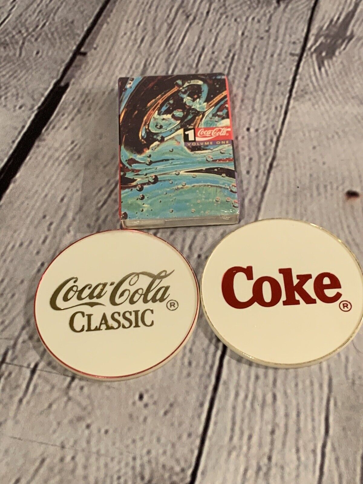 Vintage1992 Coca Cola Volume 1 Cassette Tape New & Sealed. With 2 Vtg coasters