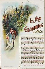 Antique Postcard Romantic Scene Music Song Lyrics In the Gloaming Rose Co 1908 picture