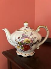 Vintage rose porcelain teapot with music box playing “Tea “For Two” picture
