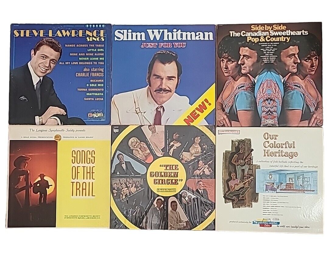 Country Folk World Vinyl LP Lot of 6 - Slim Whitman, Steve Lawrence & MORE VG
