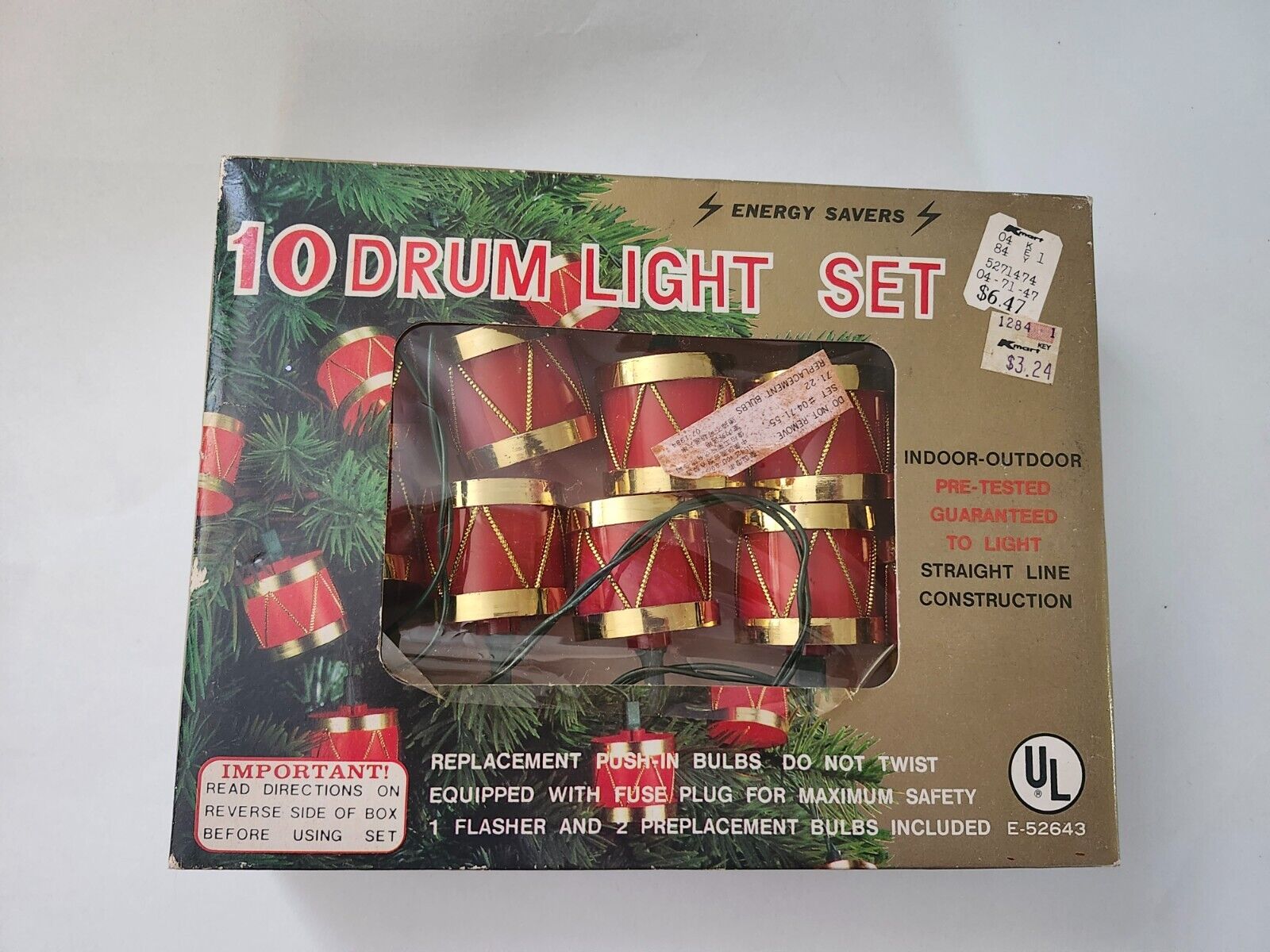 Vintage 10 Drum String Lights Christmas