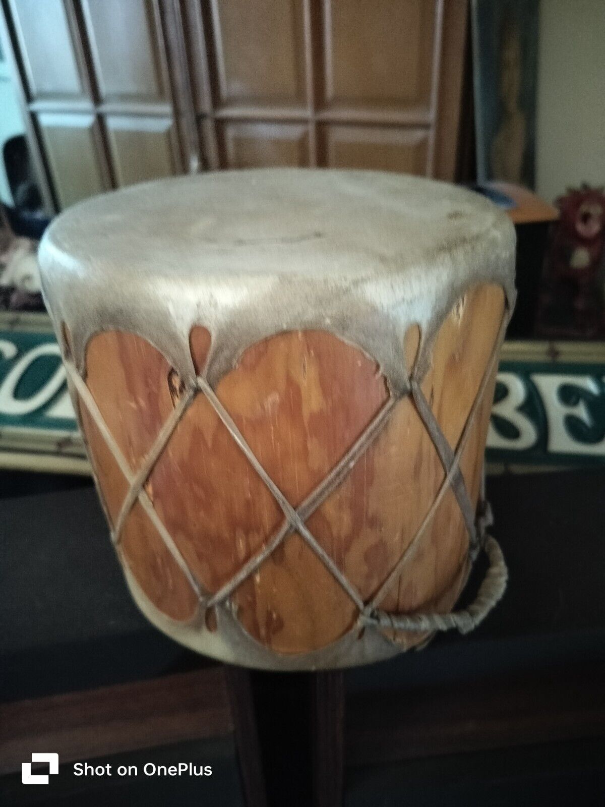 Small Vintage Taos Pueblo drum ,sounds great ,