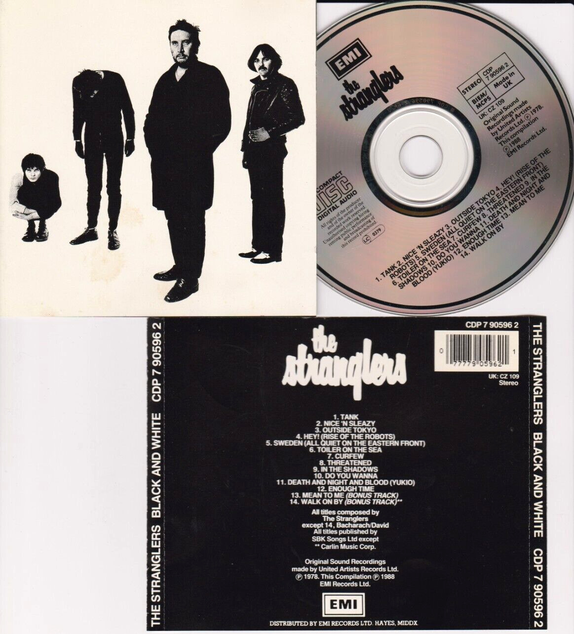 THE STRANGLERS Black and White (1990, CD) LIKE NEW