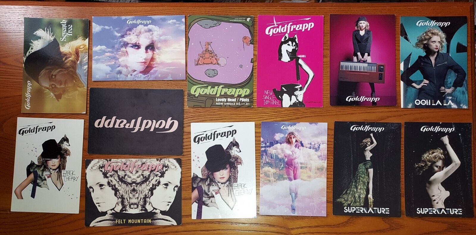 GOLDFRAPP POSTCARD COLLECTION 13 Cards,some tour dates/release dates on back VG