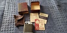 Collectible Vintage Ronson Whirlwind Lighter 6432 Black Leather with box~inserts picture