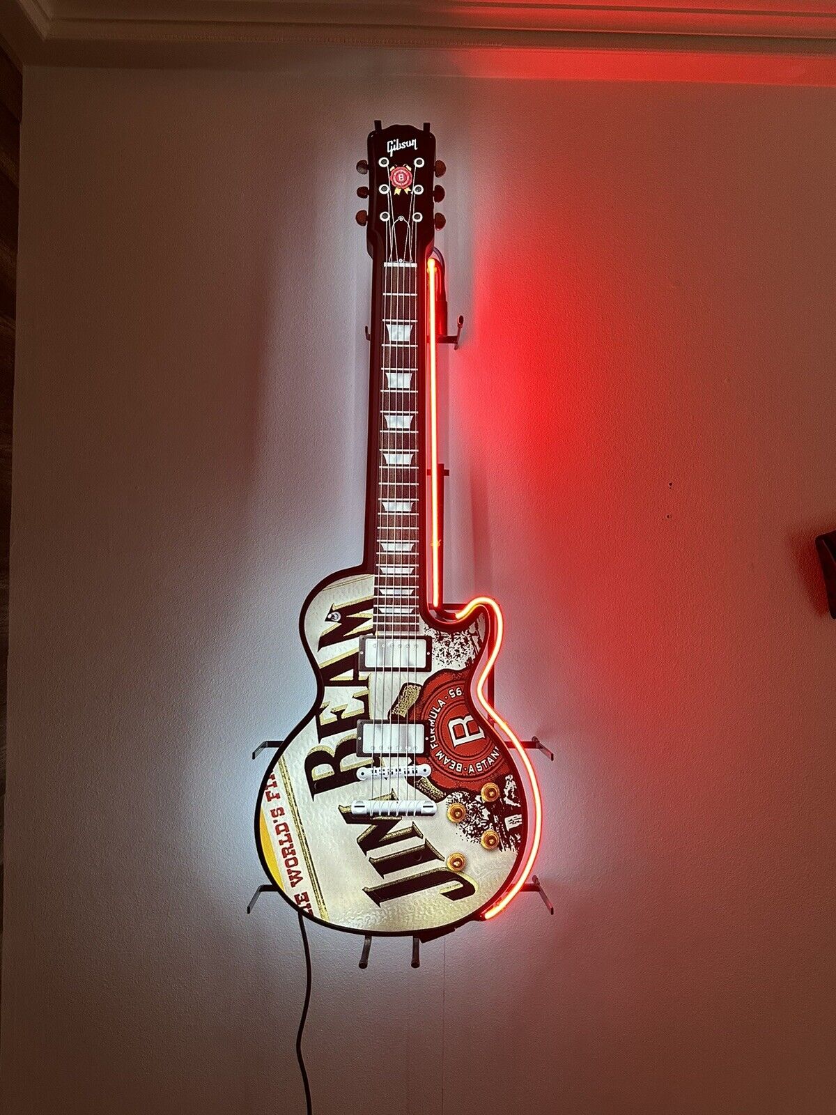 Jim Beam Gibson Les Paul Neon Guitar Sign