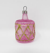 Miniature Pink Glass Drum Christmas Ornament ~ Poland ~ 1-3/4