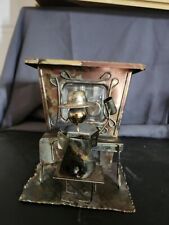 Vintage Copper Tin Art Sculpture Music Box Man Playing Piano 6