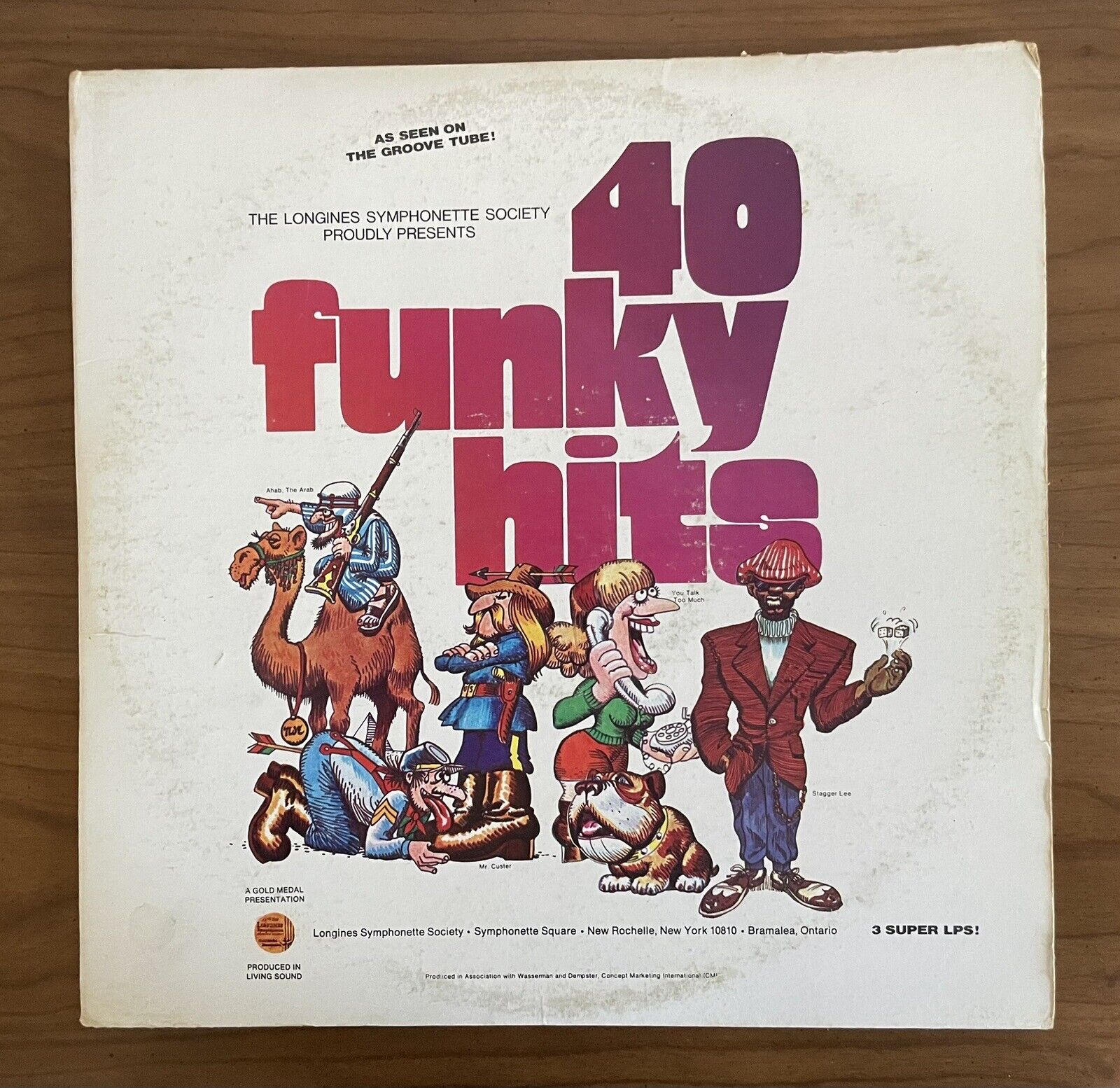 LONGINES SYMPHONETTE SOCIETY 40 FUNKY HITS 3X vinyl records - Rare Vintage LP