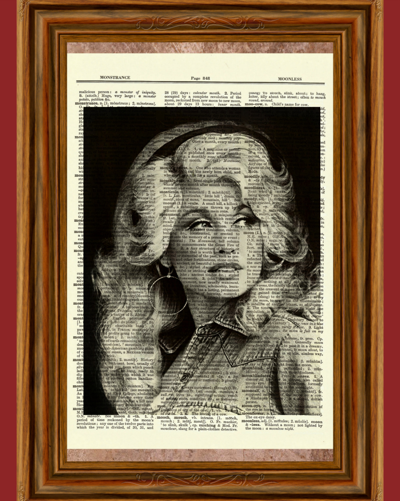 Dolly Parton Vintage Dictionary Art Print Nashville Country Singer Musician