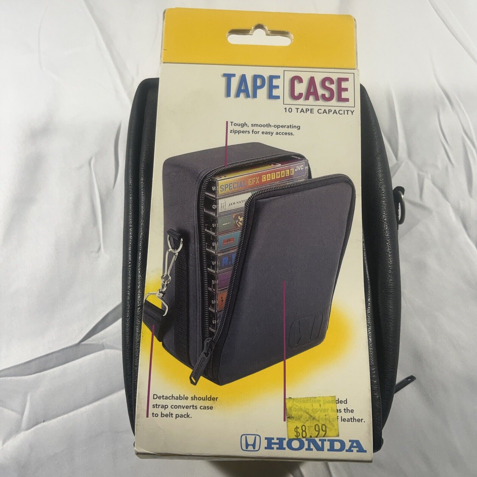 New Honda Tape Case 10 Capacity Cassette Carry Case Black With Strap