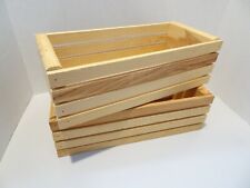 LOT 2 Wood Cassette Crates Storage Organization Natural Unfinished Raw picture